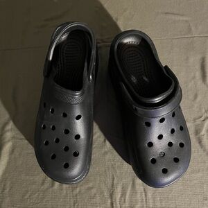Black platform clogs size 39